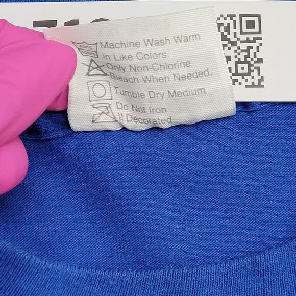 Vintage 80s Hanes Shirt XL 24x28 Blue Eagle Football USA - Picture 7 of 12